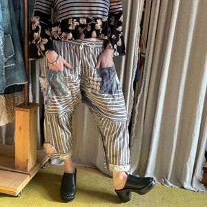 Handmade One of a Kind: Striped Patchwork Bloomer Harem Pants